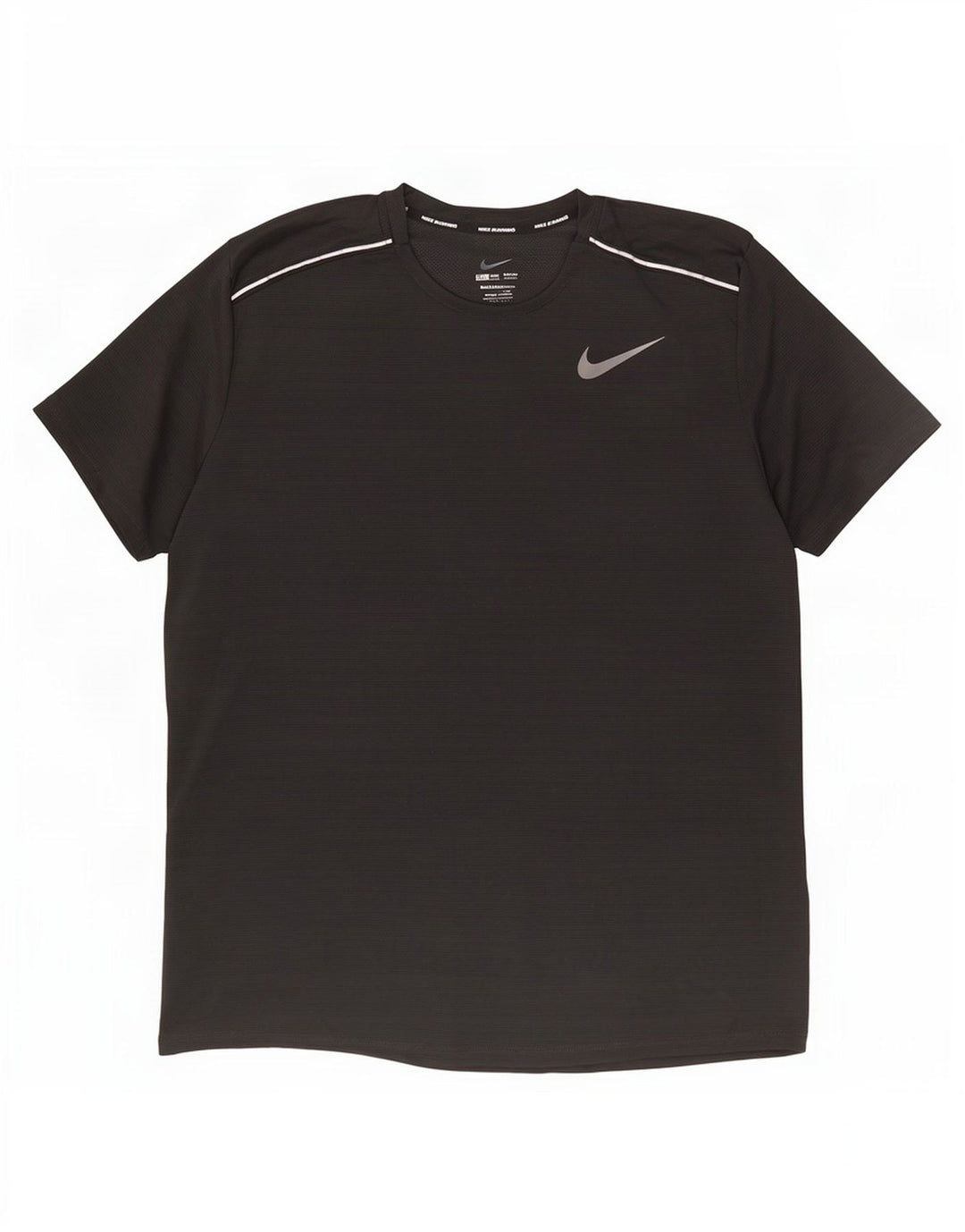 Nike Herre Dri Fit T-shirt Top Stor sort stribet polyester