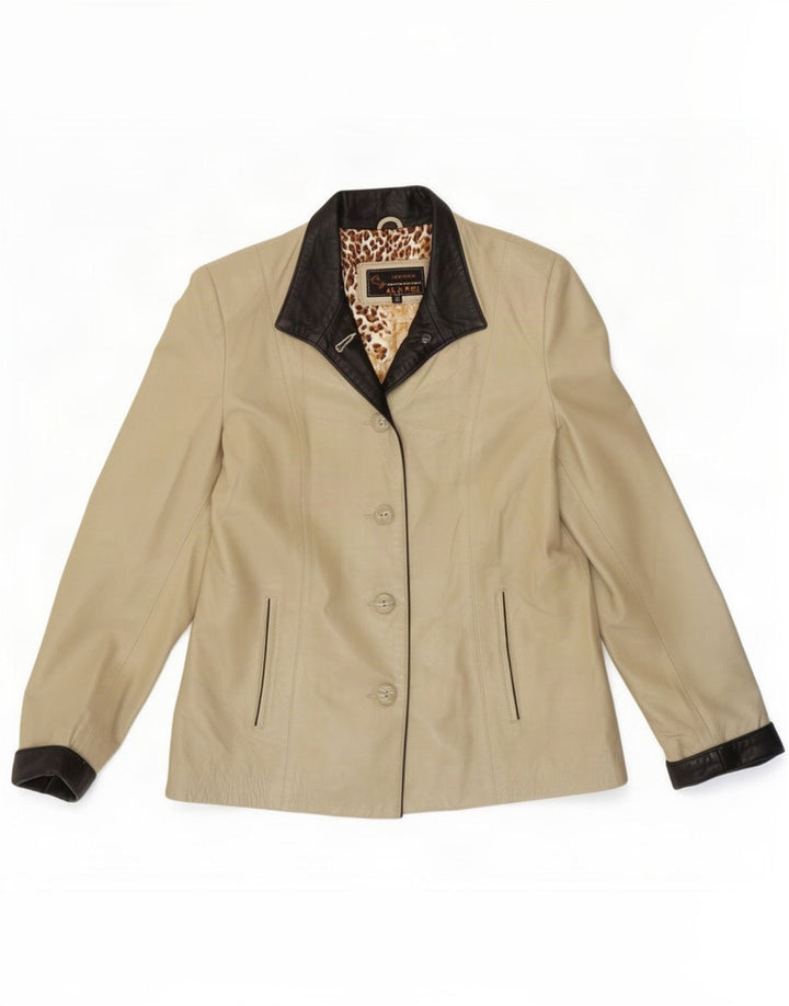 Alji Piel Dame Læderjakke EU 40 Medium Beige