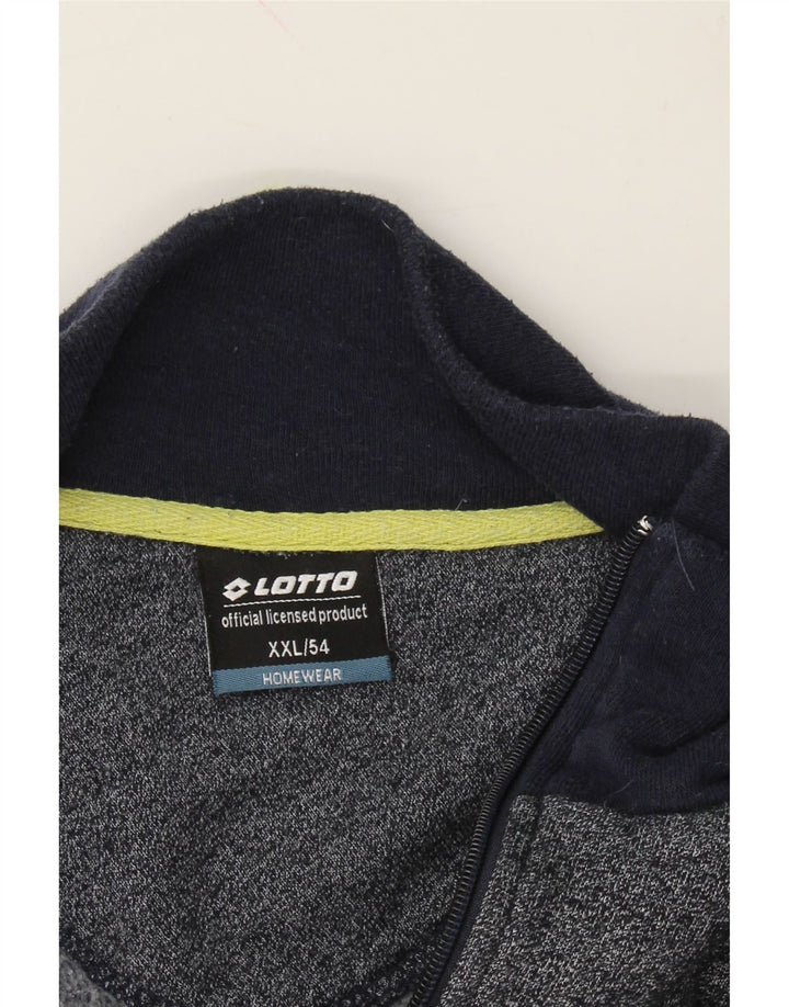 LOTTO Mens Tracksuit Top Jacket 2XL Navy Blue Flecked Cotton Vintage Lotto and Second-Hand Lotto from Messina Hembry 