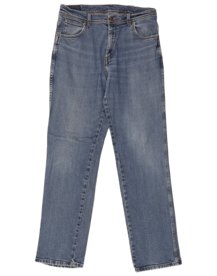 Wrangler Straight Jeans til mænd W33 L34 blå bomuld