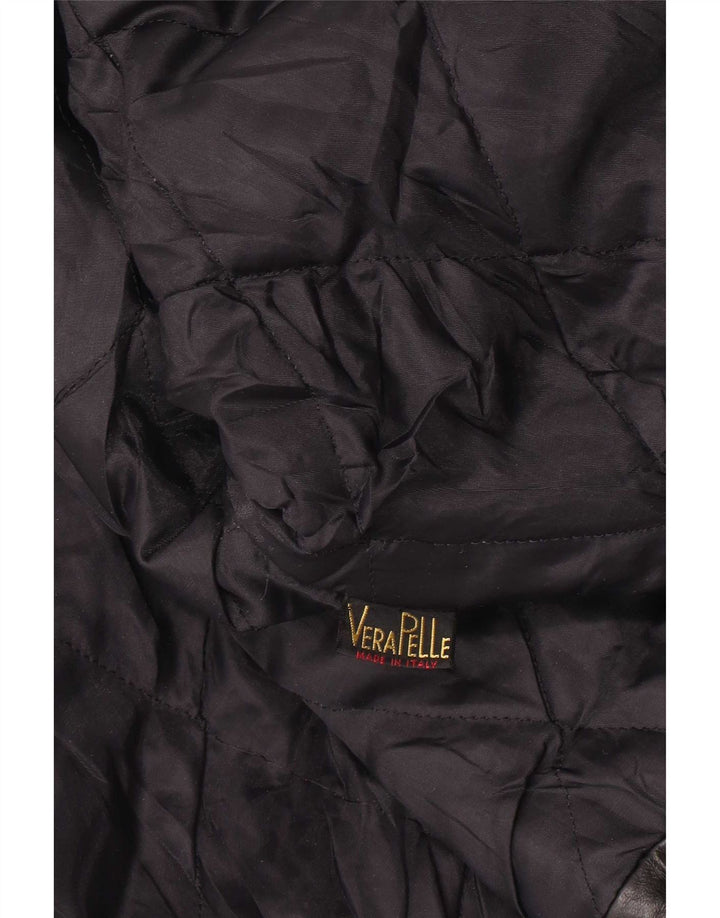 Vintage læderjakke til kvinder UK 14 Large Black