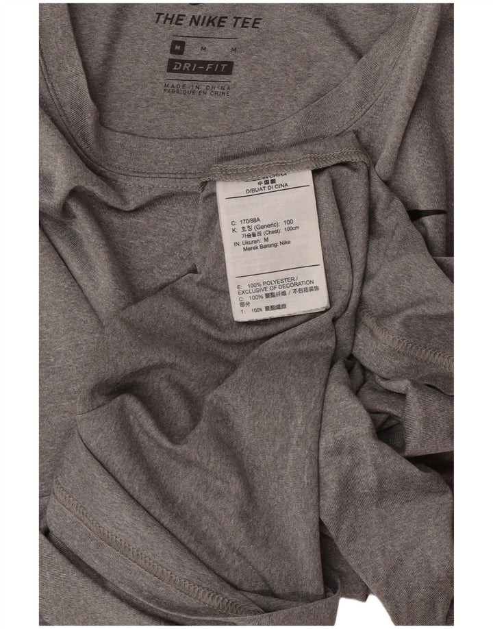 Nike herre Dri Fit T-shirt top mellemgrå polyester