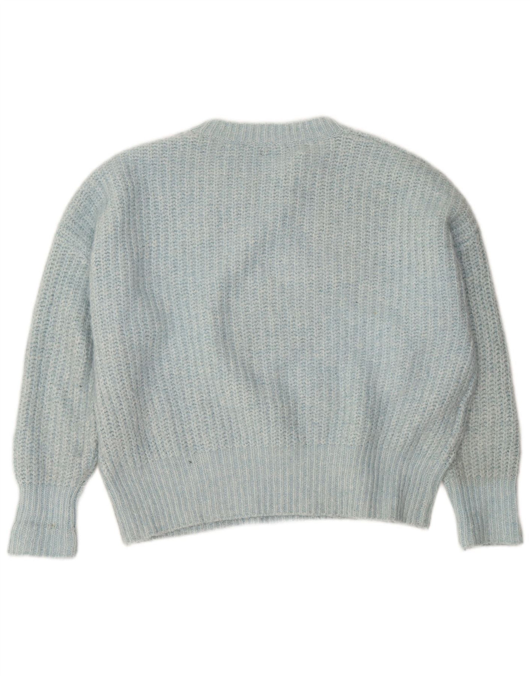 Zara Dame Oversized Boat Neck Jumper Sweater UK 14 Medium Blue Polyester