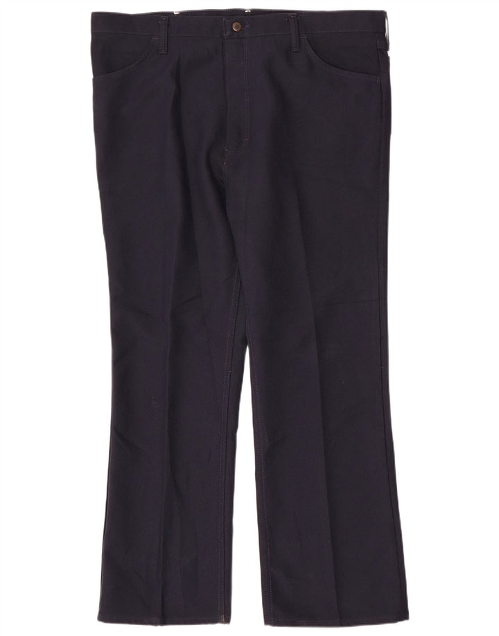 WRANGLER Straight Casual bukser til mænd W42 L30 Marineblå polyester