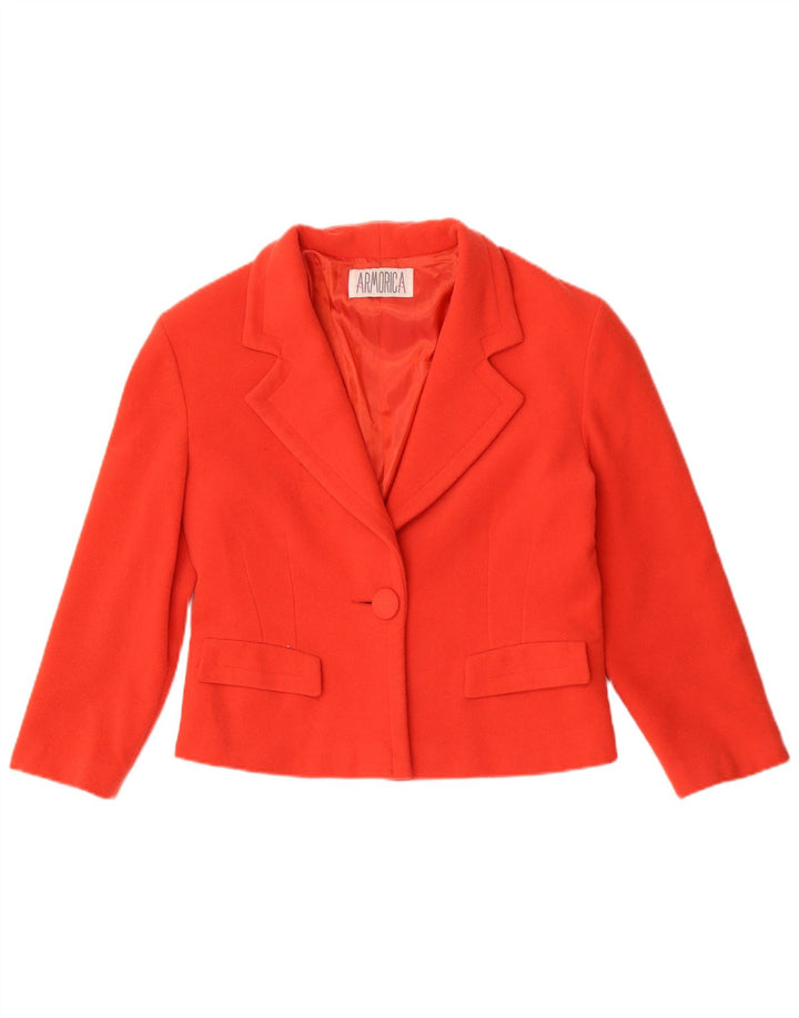 Armorica Dame 1 Knap Blazer Jakke IT 44 Medium Rød Uld