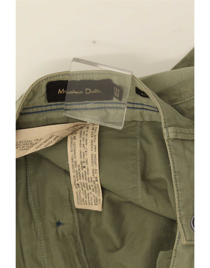 Massimo Dutti Herre Chino Shorts EU 44 Large W34 Khaki Cotton