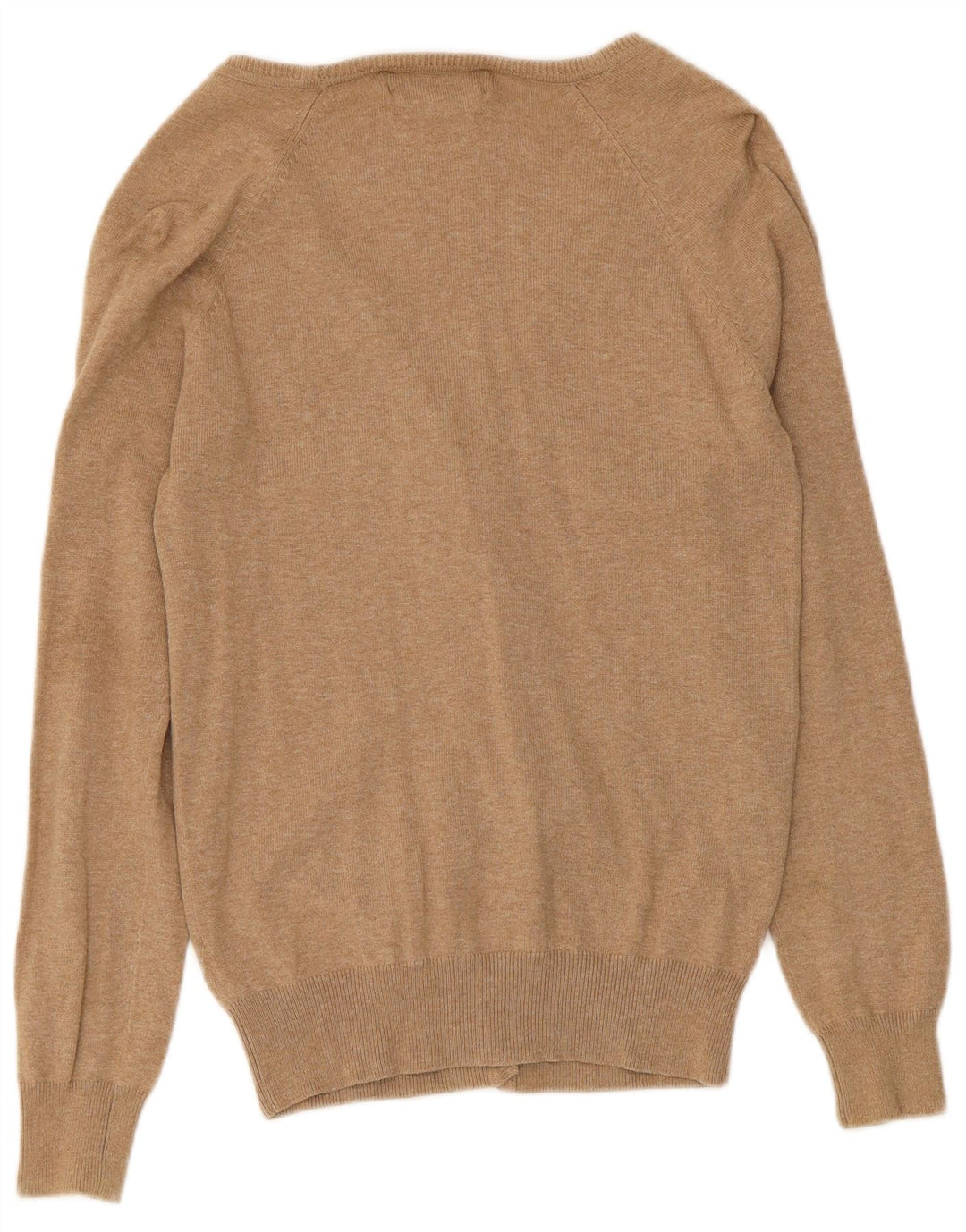 Zara Dame Cardigan Sweater UK 16 Stor Beige Bomuld