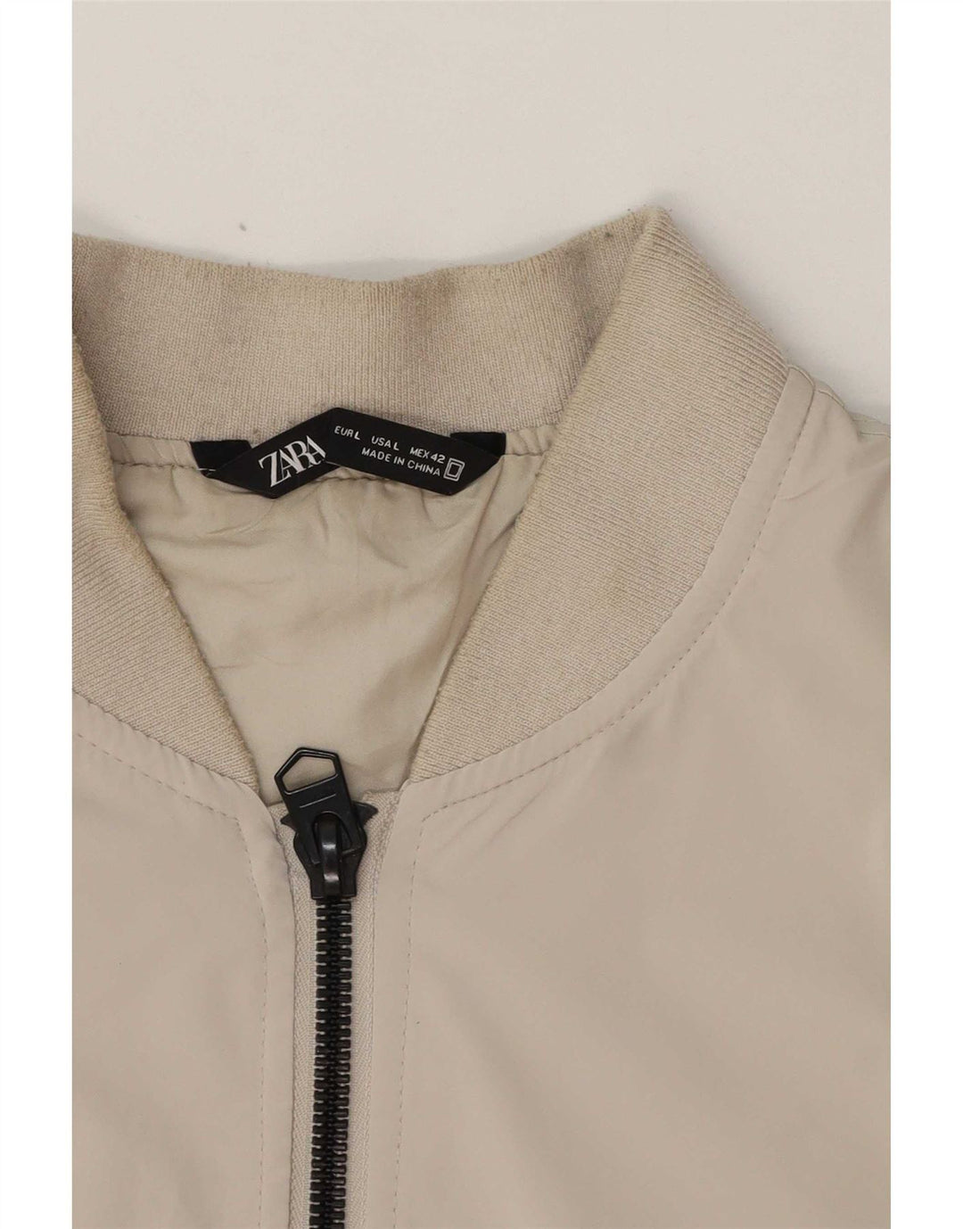 Zara Herre Bomber Jacket UK 40 Large Grå Polyethylen
