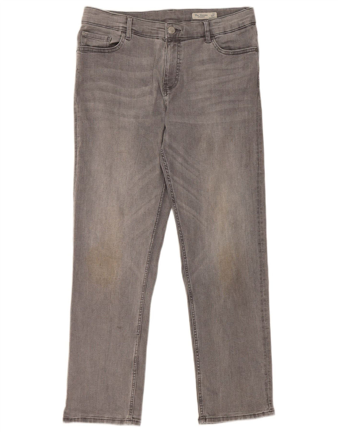 Marks & Spencer Dame The Sienna Straight Jeans UK 14 Medium W32 L28 Grå