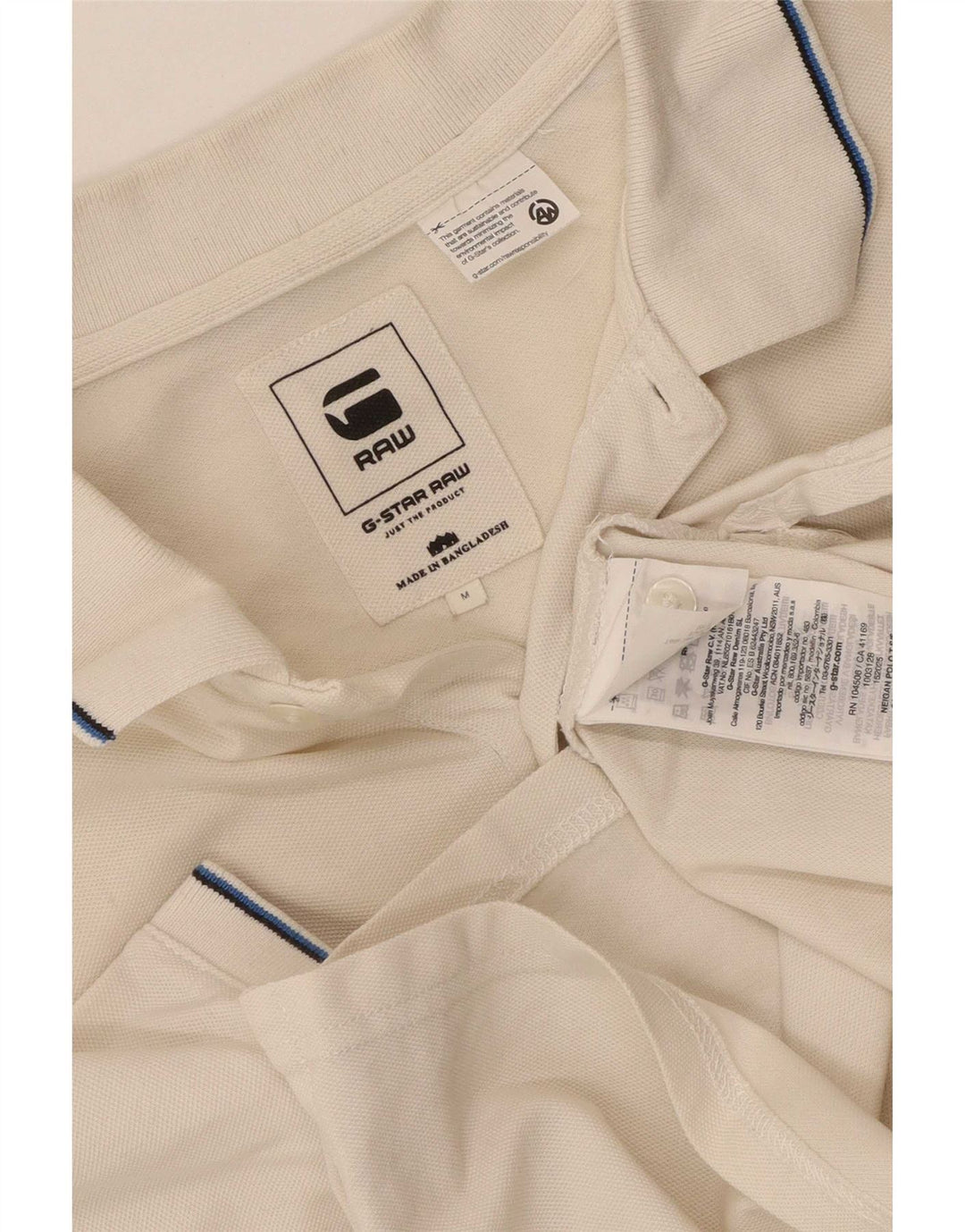G-Star herre poloshirt Medium hvid bomuld