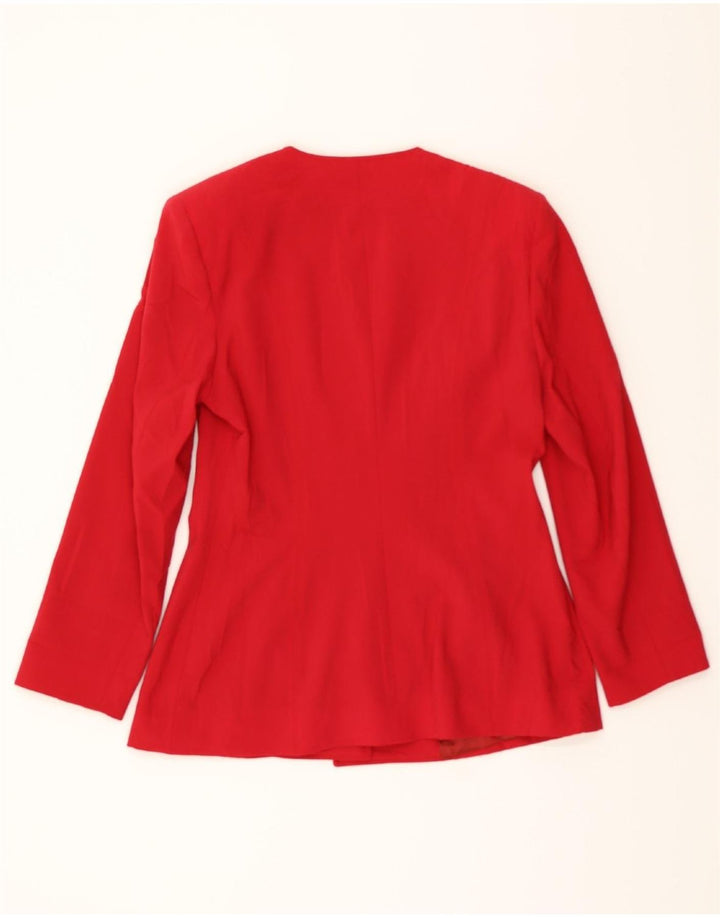 BENETTON Womens 4 Button Blazer Jacket IT 44 Medium Red Polyester Vintage Benetton and Second-Hand Benetton from Messina Hembry 