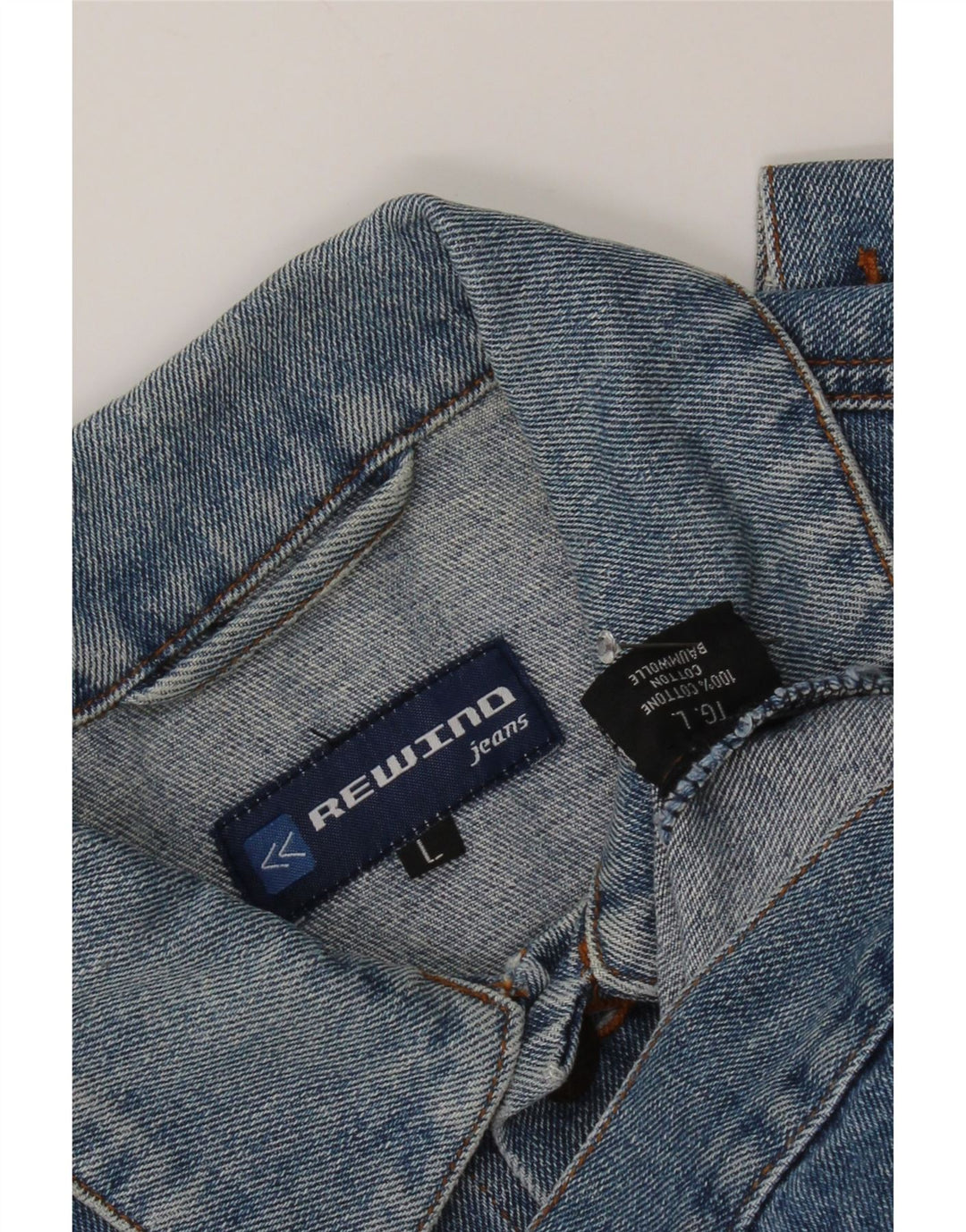 Rewino Herre denimjakke UK 40 Large Blue Cotton