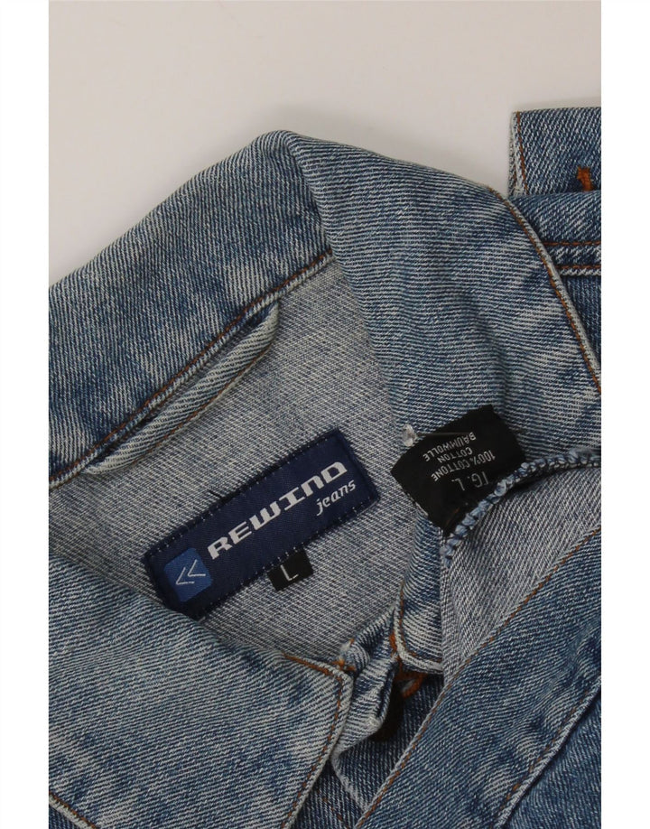 Rewino Herre denimjakke UK 40 Large Blue Cotton