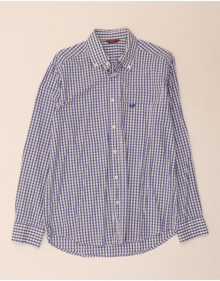 Carrera Herreskjorte Medium Blue Gingham Cotton