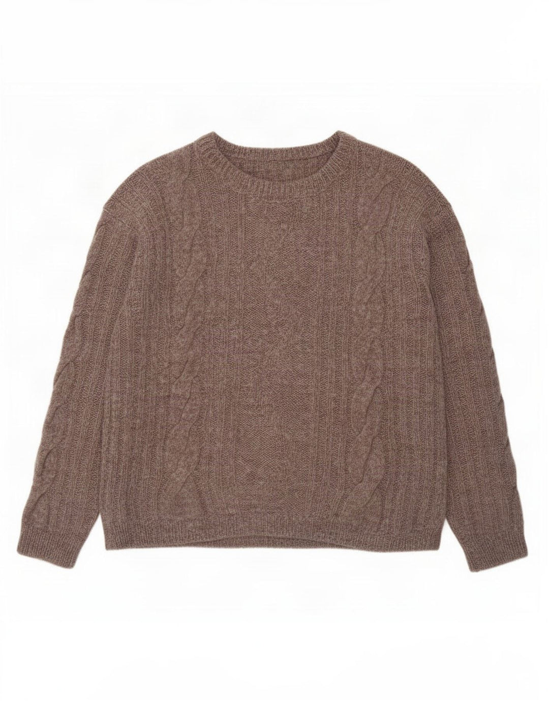 Vintage dame sweater med rund hals DK 14 mellemgrå