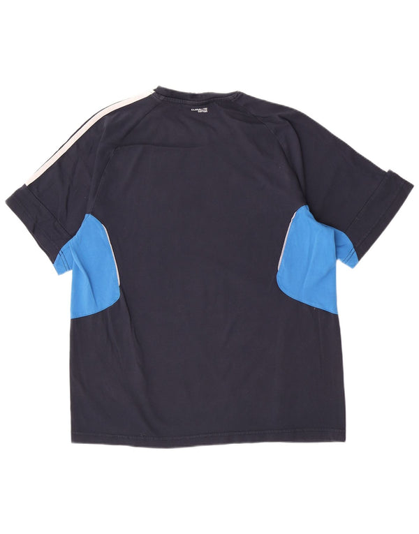 Adidas Kortærmet Regular T-Shirt Top Small Navy Blue Colourblock