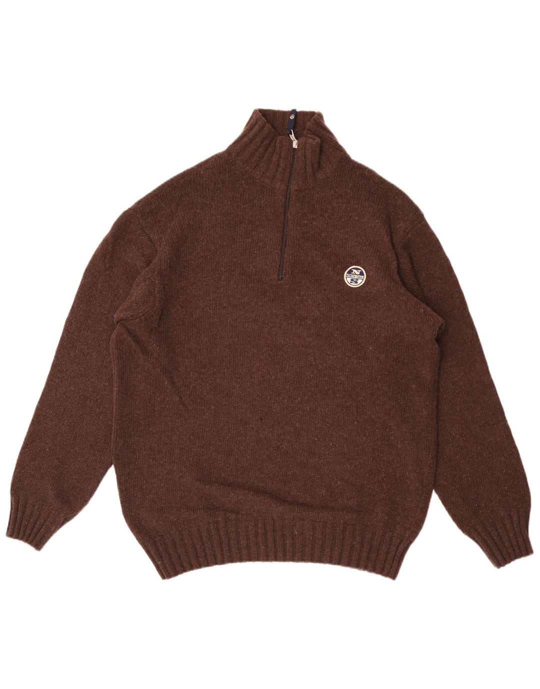 North Sails Herre Zip Neck Jumper Sweater Stor Brun Uld