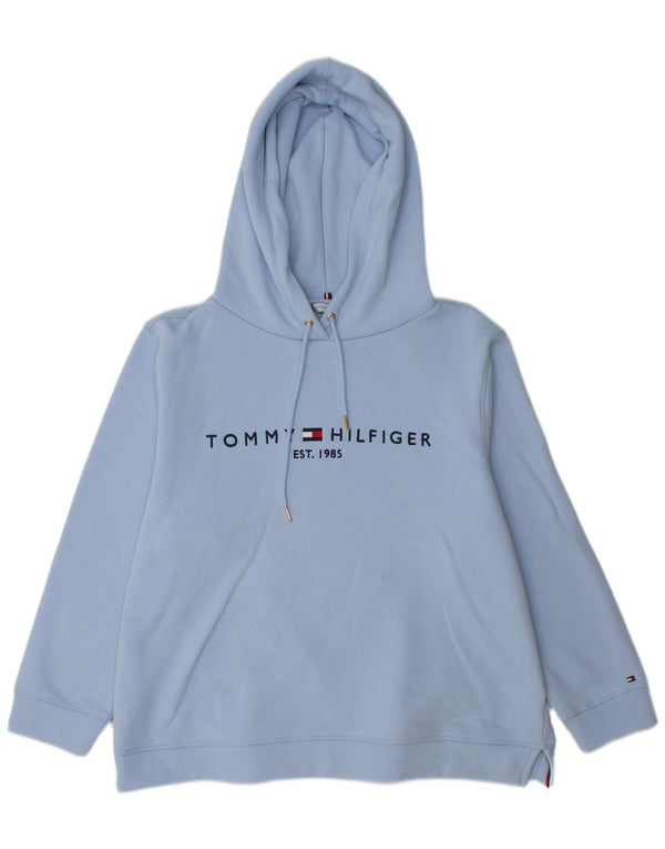 Tommy Hilfiger Grafisk hættetrøje til kvinder UK 22 3XL Blå Bomuld