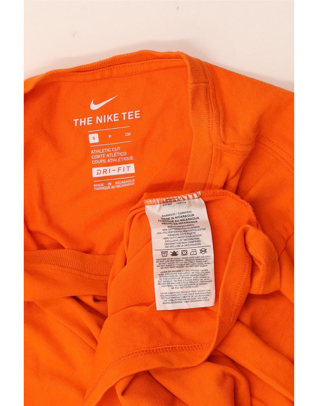 Nike T-shirt med atletisk snit til mænd, lille orange bomuld