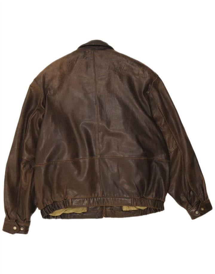 Mens Couture Læderjakke UK 42 XL Brun Læder