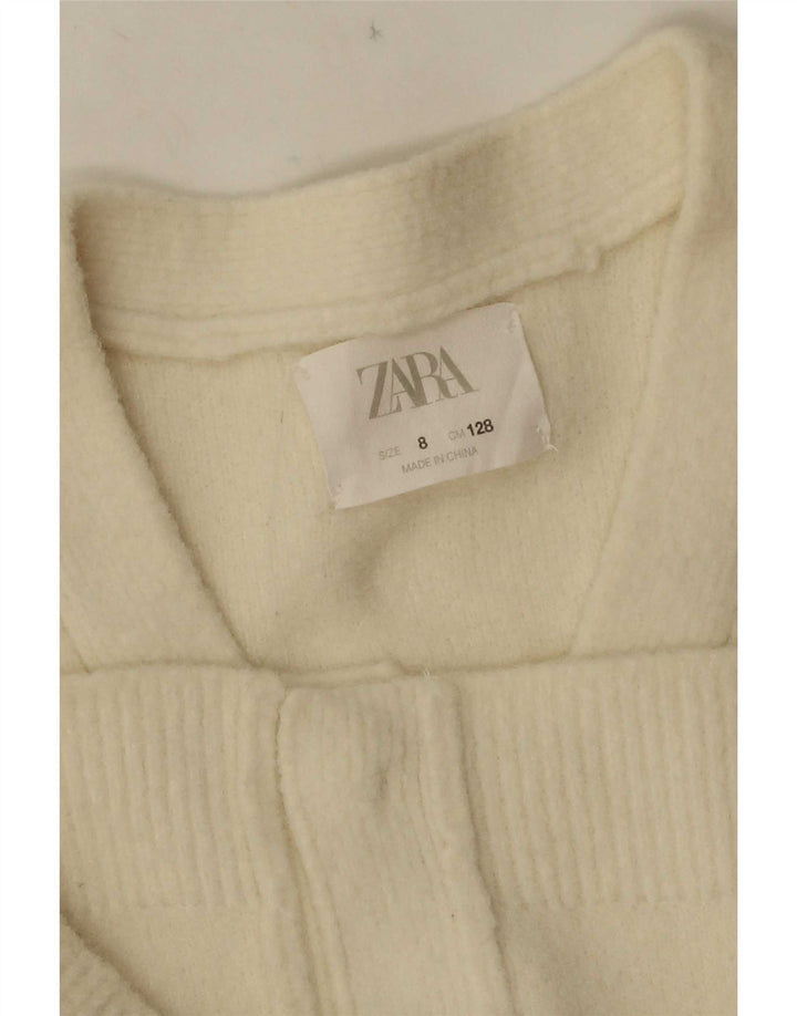 Zara Girl Cardigan Sweater 7-8 år Off White