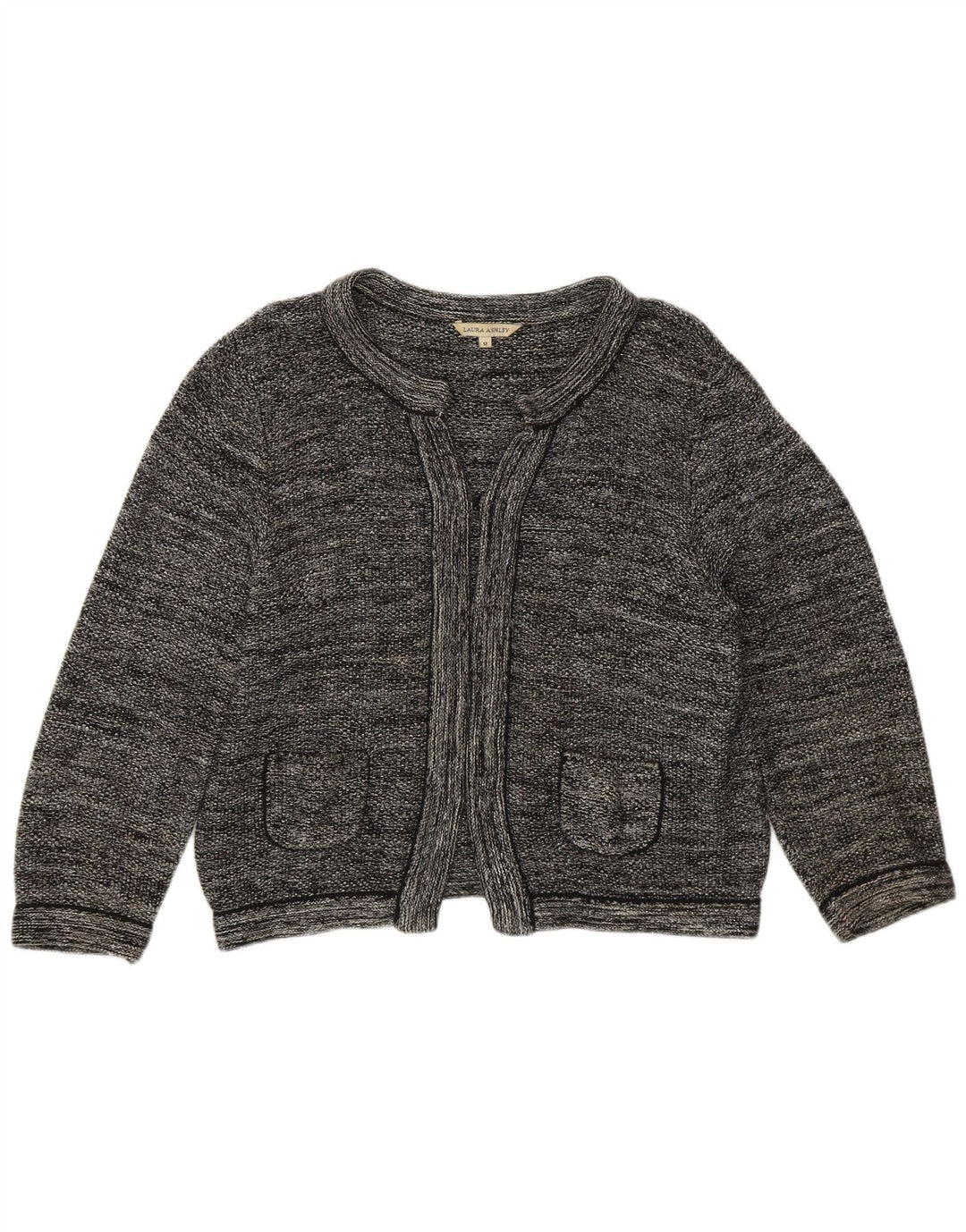 Laura Ashley Womens Open Bolero Jumper UK 12 Medium Grey Bomuld