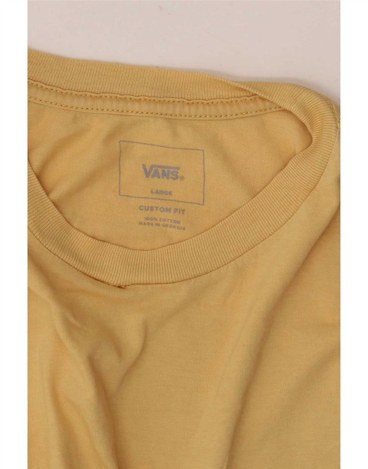 Vans Herre Custom Fit Grafisk T-Shirt Top Stor Gul Bomuld