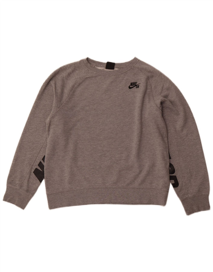 Nike Piger Loose Fit Grafisk Sweatshirt Jumper 13-14 år XL Grå Bomuld