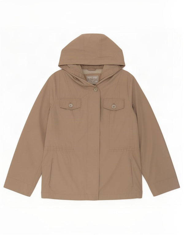 Geox Dame Respira Hooded Oversized Utility Jacket UK 10 Small Beige