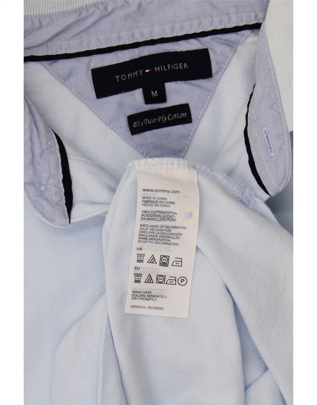 Tommy Hilfiger Herre poloshirt Medium Blue Bomuld