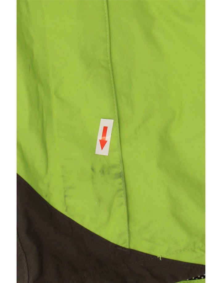 Jack Wolfskin Regnjakke med hætte til kvinder UK 12/14 Medium Green Colourblock