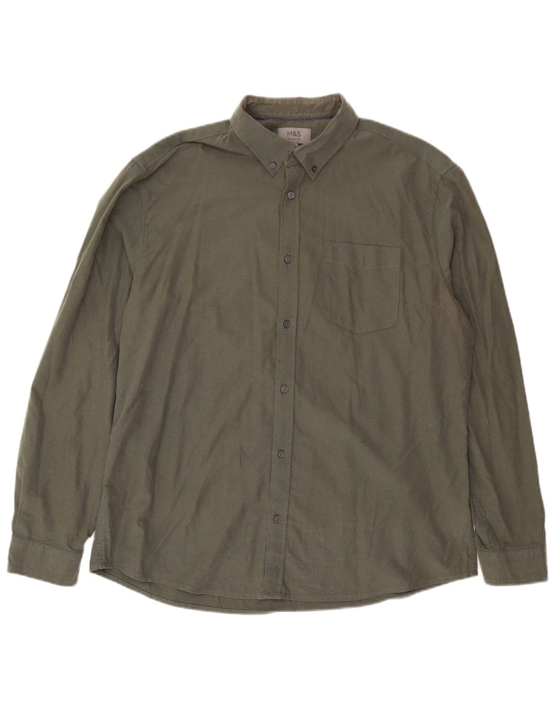 Marks & Spencer Herreskjorte XL Khaki Bomuld