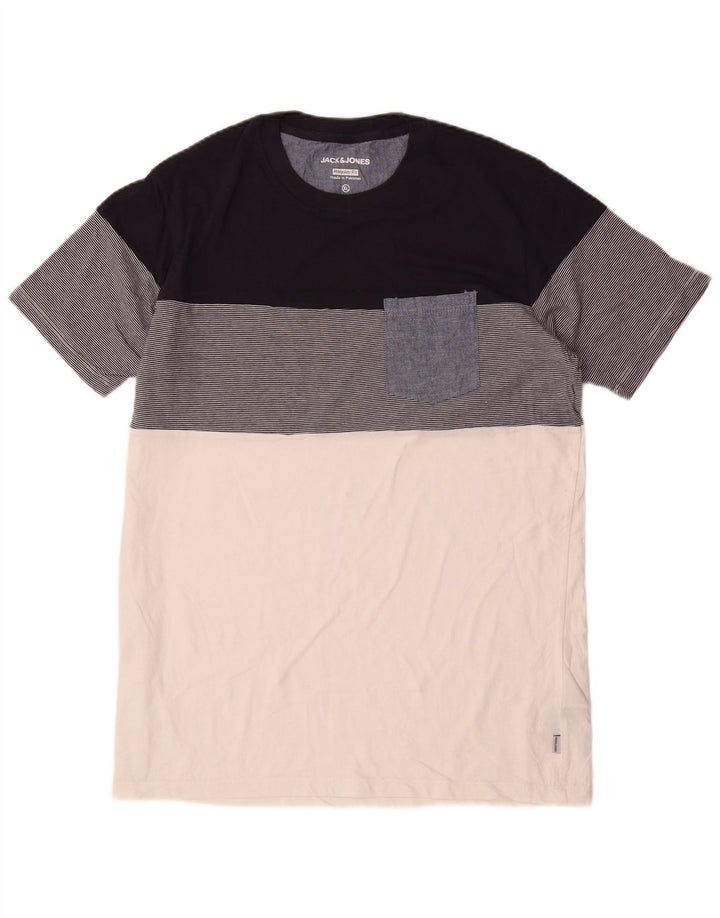 Jack & Jones Herre Regular Fit T-Shirt Top XL Flerfarvet Colourblock