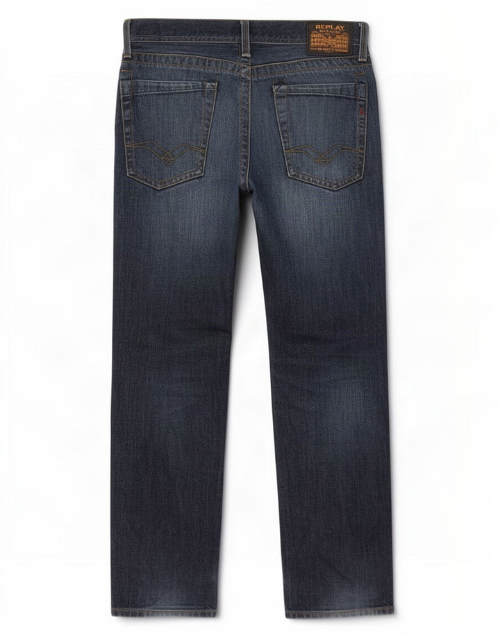 Replay Straight Jeans til mænd W32 L30 Marineblå