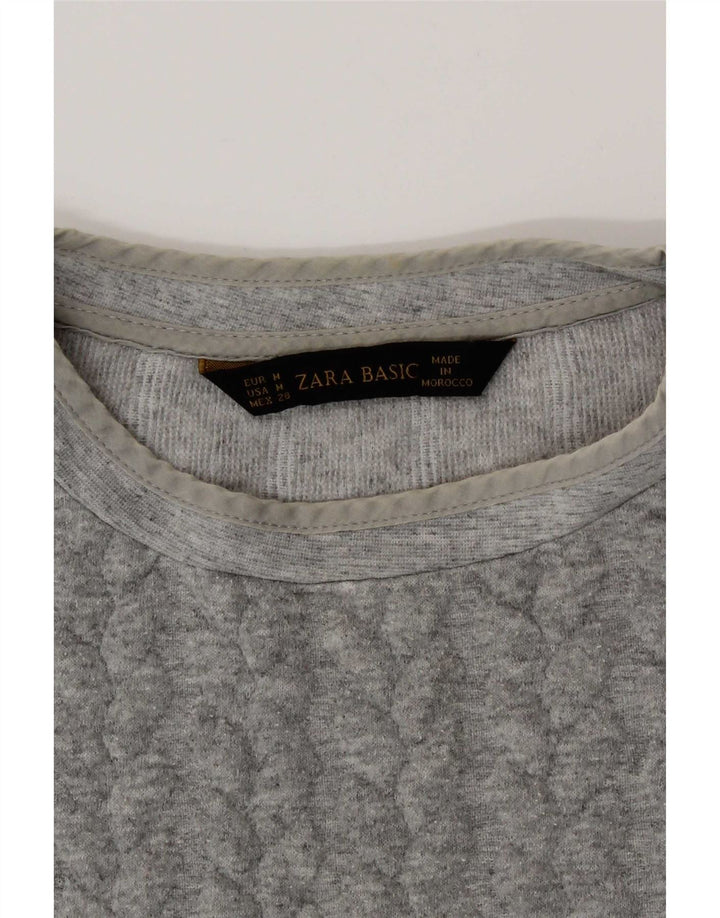 Zara Dame Sweatshirt Jumper UK 14 Medium Grå
