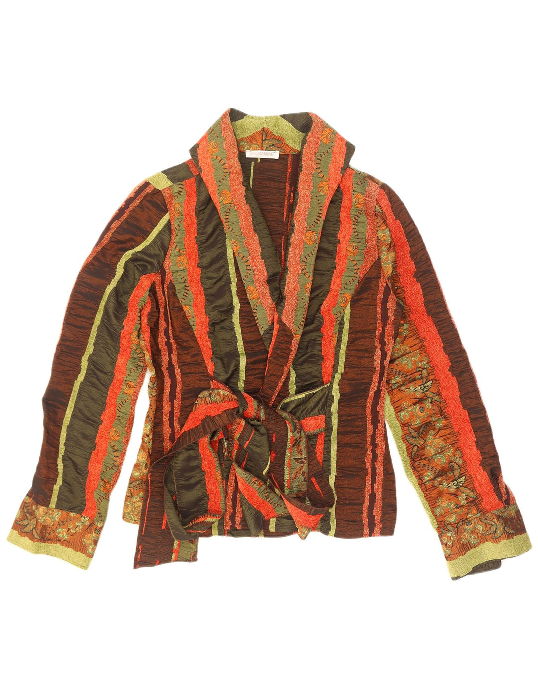 Naracamicie Womens Wrap Shirt Bluse UK 10 Small Multicolored Striped