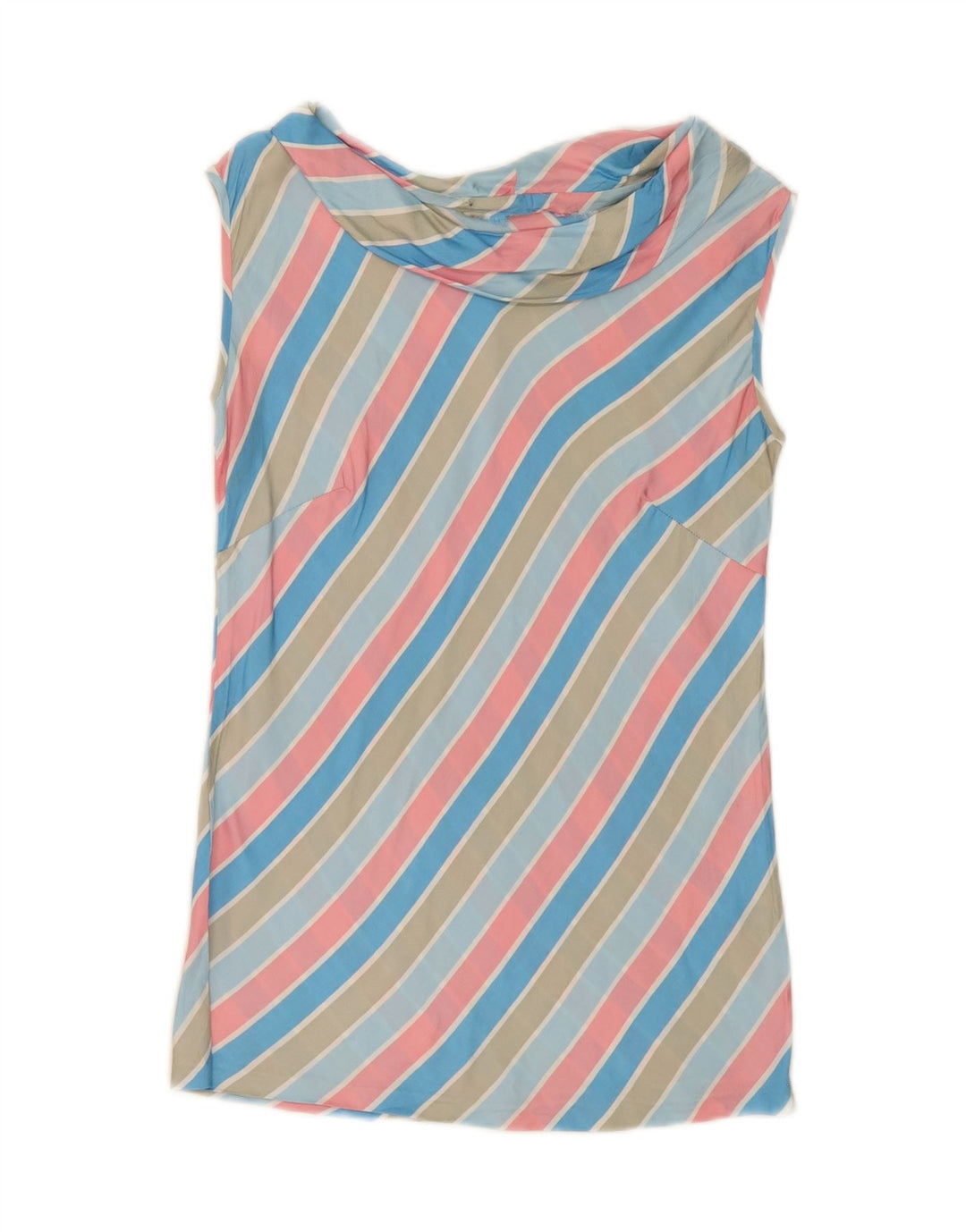 VINTAGE Womens Sleeveless Blouse Top UK 10 Small Multicoloured Striped Vintage Vintage and Second-Hand Vintage from Messina Hembry 