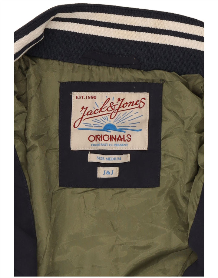 Jack & Jones Bomberjakke til mænd UK 38 Mellem marineblå bomuld