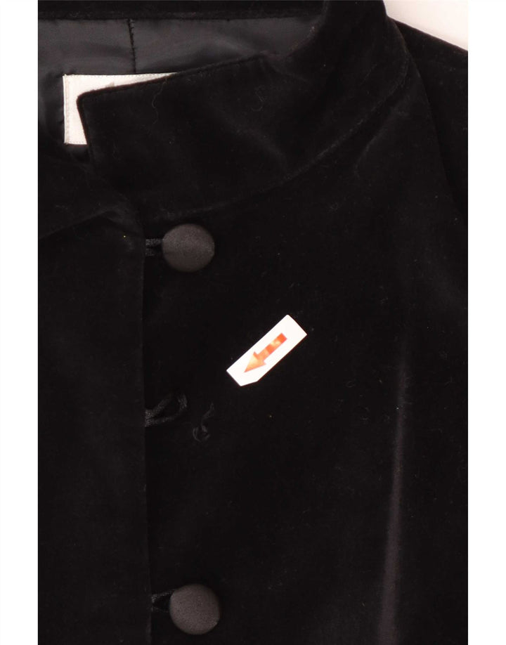 Vintage Dame 6 Button Blazer Jacket UK 14 Medium Sort Bomuld