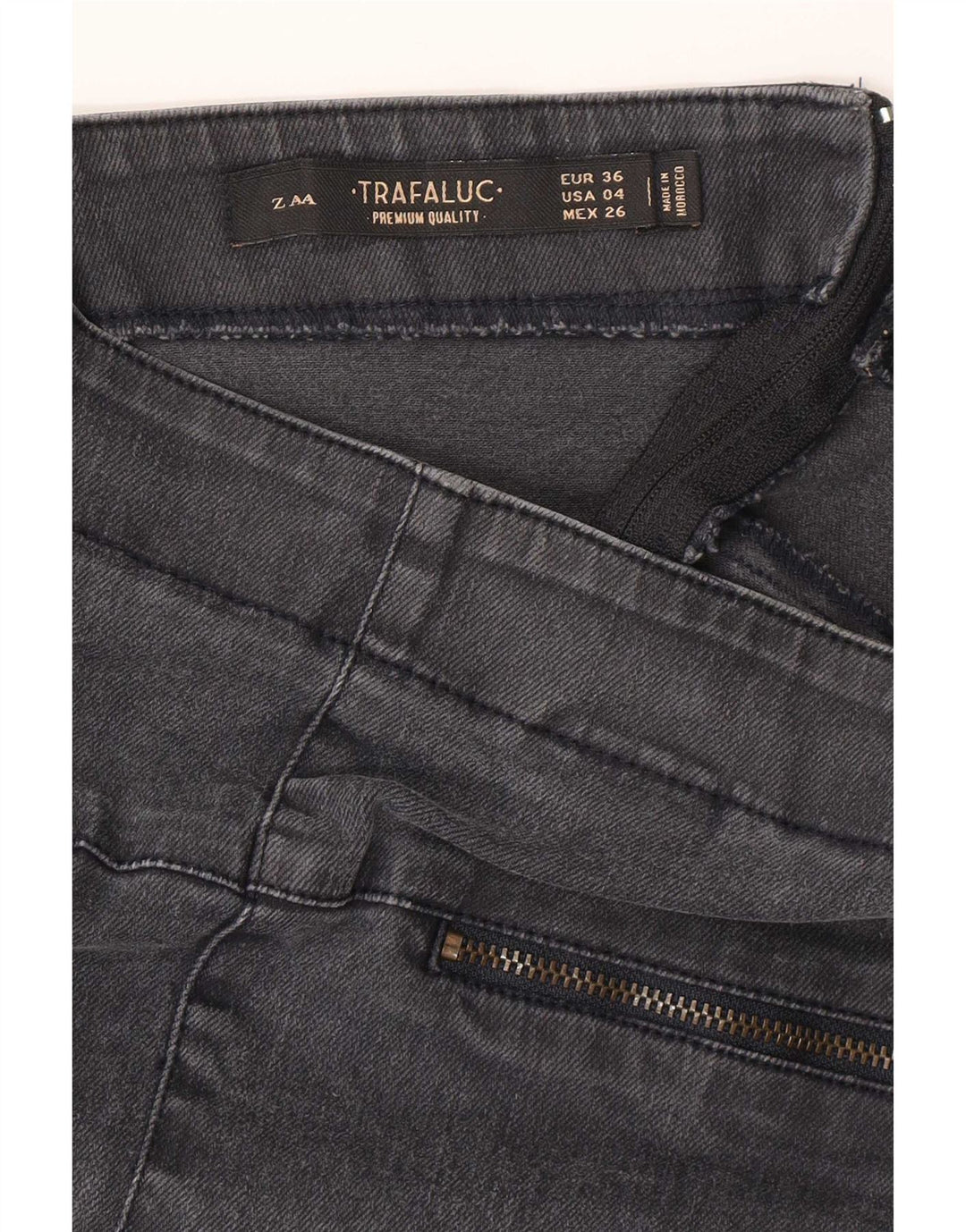 Zara Dame Mini Denim Nederdel EU 36 XS W26 Grå