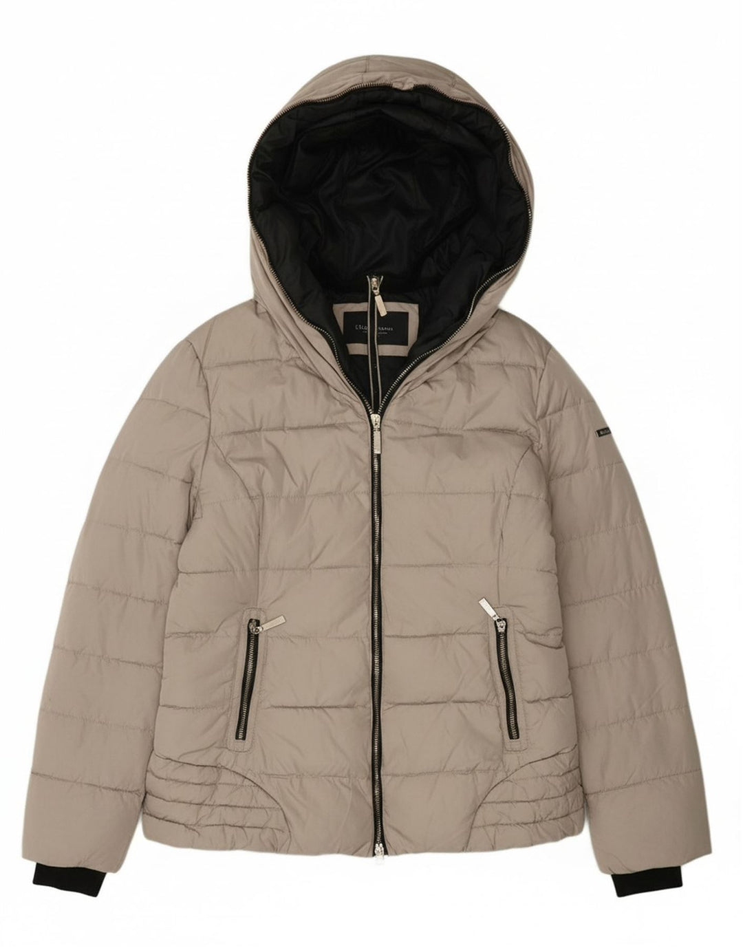 ELLESSE Womens Hooded Padded Jacket UK 18 XL Grey Polyester