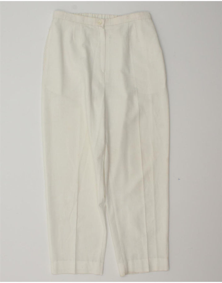 EASTEX Womens Straight Capri Trousers UK 14 Medium W28 L25 White Polyester Vintage Eastex and Second-Hand Eastex from Messina Hembry 