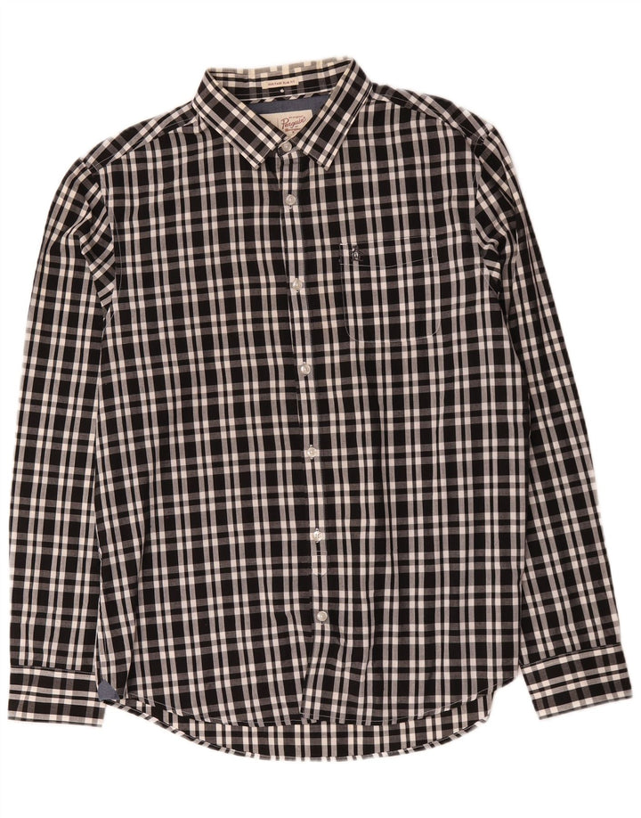 Penguin Heritage Slim Fit Skjorte Stor sort ternet bomuld