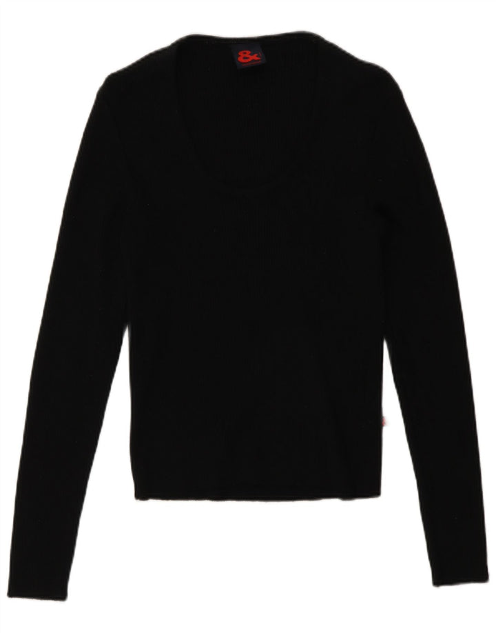 Dolce & Gabbana Dame Top Langærmet IT 46 Stor Sort Merinould