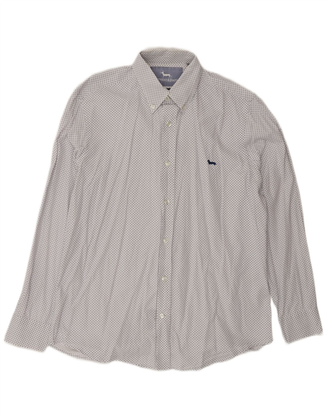 Harmont & Blaine Herre Regular Fit skjorte Medium Blue Spotted Bomuld