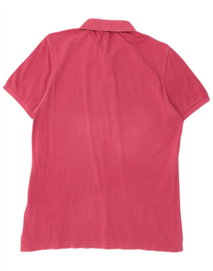 Benetton herre poloshirt stor pink bomuld