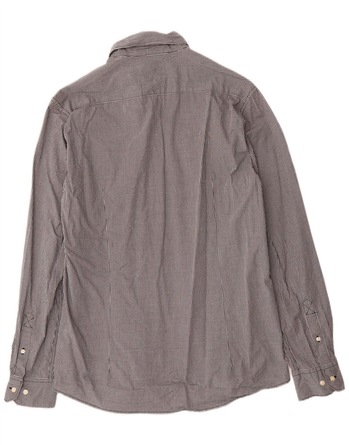 Barbour herre skræddersyet pasform skjorte stor sort Gingham bomuld
