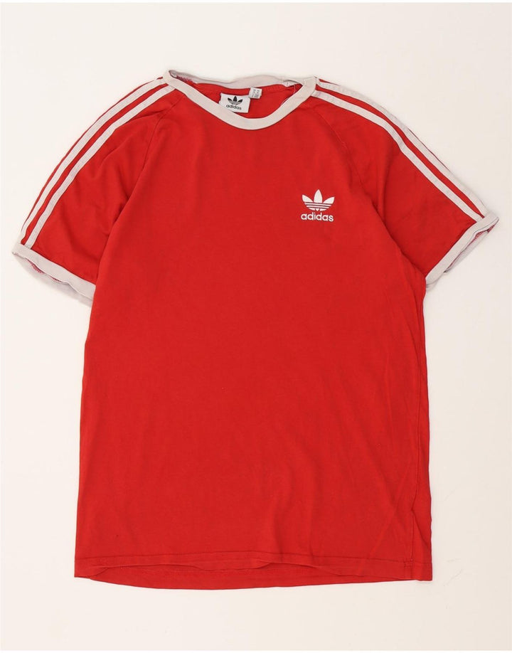 Adidas Herre T-Shirt Top Medium Rød Bomuld
