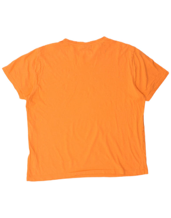 KAPPA Herre grafisk T-shirt Top XL Orange Bomuld