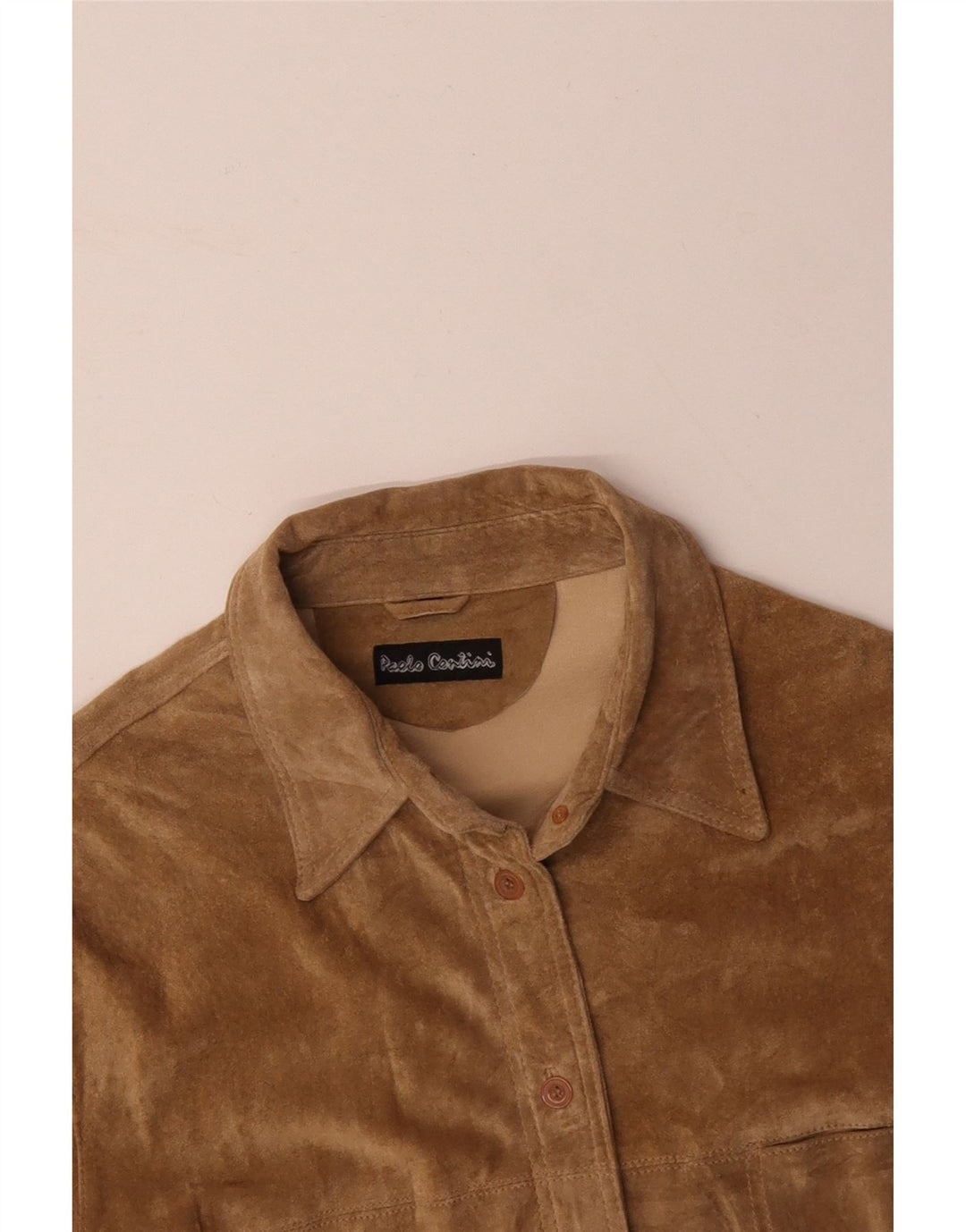 PAOLO CONTINI Dame Ruskindsskjorte EU 44 XL Beige